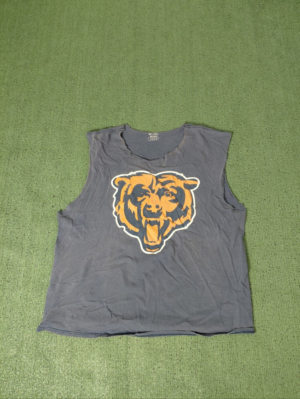 Chicago Bears Big Logo NFL Sports Football Cutoff Sz XL